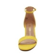 thumbnail image 2 of Dream Pairs Women's Fashion Low Heel Ankle Strap Pump Sandals Open Toe Party Dress Shoes LOW-CHUNK YELLOW/SUEDE Size 6.5, 2 of 5