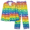 thumbnail image 1 of Puntoco Pijamas para mujer Conjunto de pijama estampado con bolsillo para uso diario en casa, 1 of 4