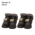 thumbnail image 3 of Methold 4pcs zapatos para mascotas botas de nieve impermeables cuero de la PU calzado de invierno para mascotas Ropa para mascotas negro tipo 3 Methold PT000057-08B, 3 of 6