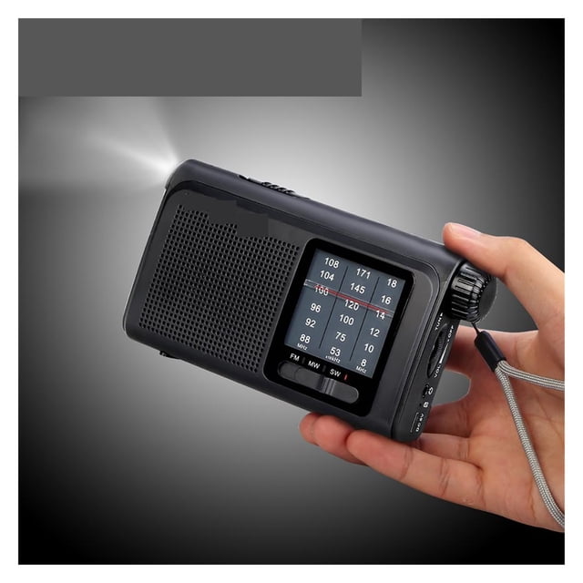 TR605 Portable Radio FM/MW/SW Emergency Flashlight With Rechargeable Battery Loud Speaker For the Elderly ,Easy to Use