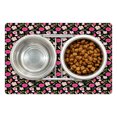 thumbnail image 1 of Floral Pet Mat for Food and Water, Spring Composition with Petals Leaves and Stalks on Dark Toned Backdrop, Non-Slip Rubber Mat for Dogs and Cats, 18" X 12", by Ambesonne, 1 of 2