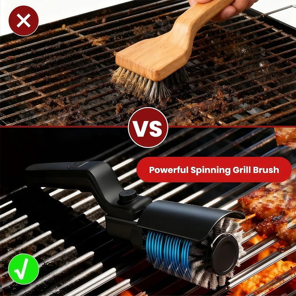 Giaone Adjustable Speed Grill Brush With Rechargeable Battery For All Grill Types