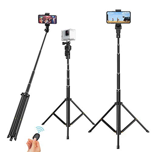 Mini Selfie Stick Tripod 4 in 1 Extendable and Portable Selfie Stick Stand with Detachable Wireless Remote Compatible with iPhone/Sumsung/Huawei/Xiaomi etc. 