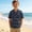 Navy, variant on ITSAME Boys Button-Up Shirts Lapel Striped Print Short Sleeve Summer Casual Shirt with Pocket Mint Green Size 7-8