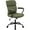Olive Green, Black Matte Base, variant on PU Leather Office Chair with Arms, Adjustable Height 360° Swivel with Wheels, Mid-Back Upholstered Desk Chair for Home Office, Vanity, or Study (Olive Green)
