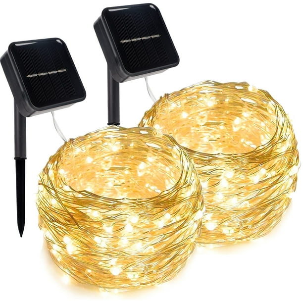 Guirnalda de luces solares Twinkle Star, luz blanca cálida, 24 m, 240 LED