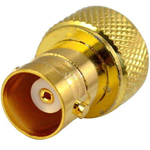 Premium BNC Female Jack to SMA Male Plug Straight for RF Coaxial Adapter GOLD