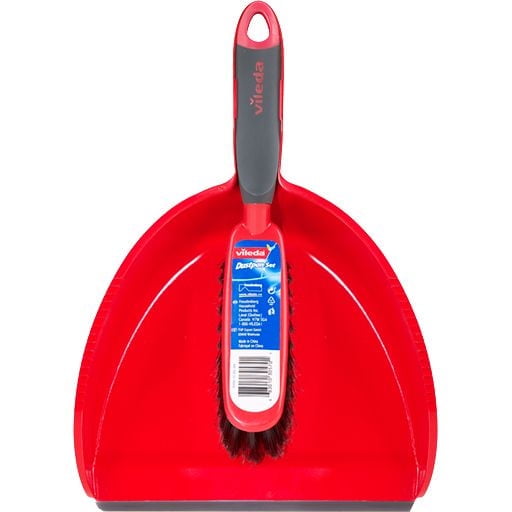 Vileda Dustpan Set - Soft Bristle Brush, Compact Size