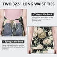 thumbnail image 6 of Pioneer Flower Floral Print Pattern Apron-Garden Aprons for Women with Pockets-Cotton Linen Waterproof Kitchen Cooking Gardening Aprons Adjustable for Kitchen,Cooking,BBQ and Salon 33x27 Inch, 6 of 7