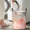 thumbnail image 5 of Daiia Abstract Marble Texture Round Laundry Basket with Handles Thickened Waterproof Circular hamper,Dirty Clothes Storage Basket for Bedroom,Bathroom,College Dorm-Medium, 5 of 6