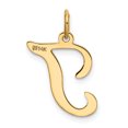thumbnail image 3 of 14k Yellow Gold 14KY Script Letter T Initial Charm Pendant, 3 of 4