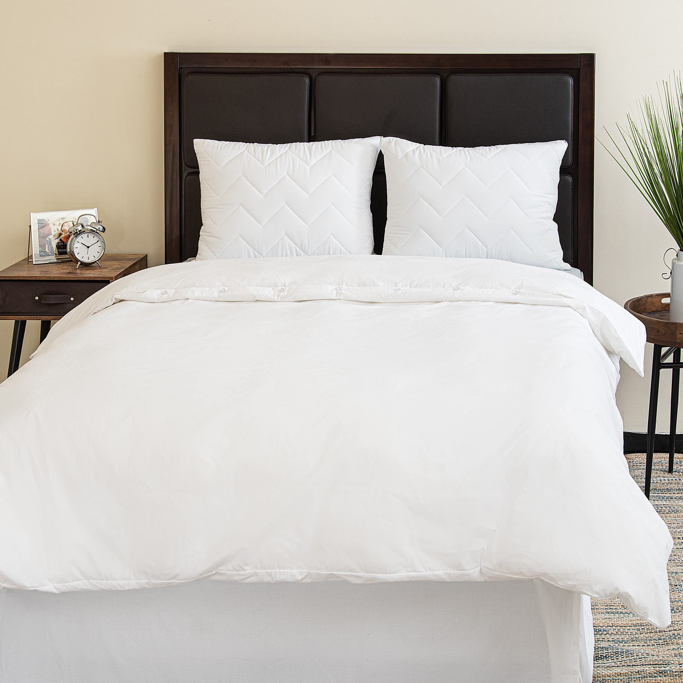 Superity Linen White Polyester Breathable Duvet Cover, Queen Size