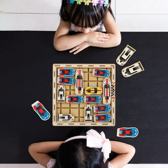 Wooden Car Maze Puzzle Toy for Kids, Brain Teaser Logical Thinking Training Game, Travel-Safe Educational Toddler Activity with Smooth Edges - Parent-Child Interactive Learning Board 3+ Years
