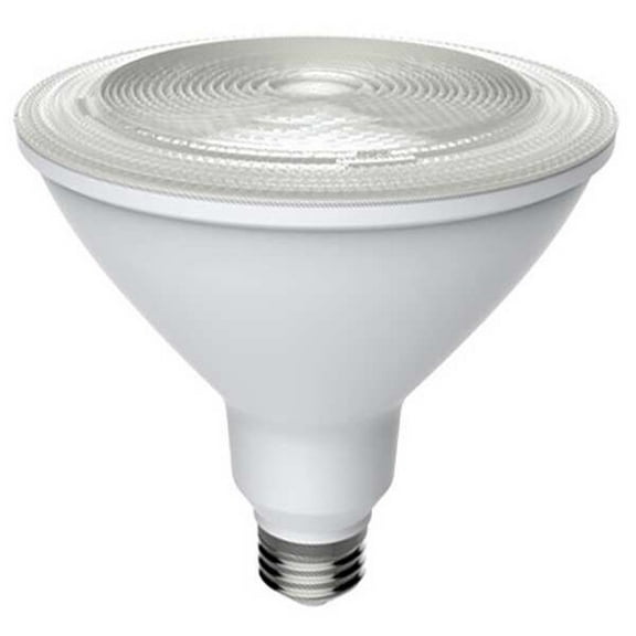 18 W, Compact LED Bulb, White, PAR38, 3000K Temp. Clear Finish, Dimmable