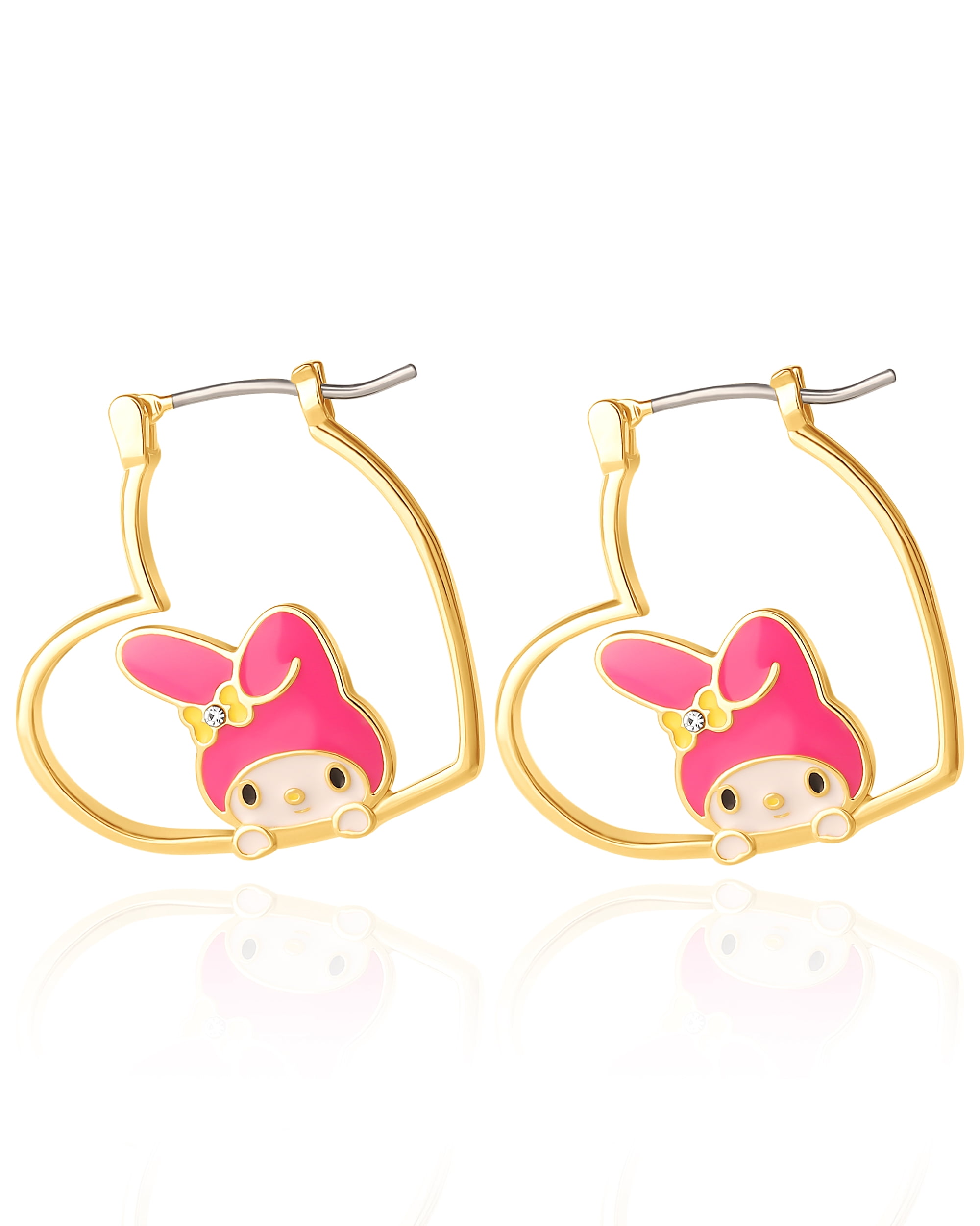 Sanrio Hello Kitty Brass My Melody Heart Hoop Earrings