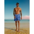 thumbnail image 2 of APTRO Mens Swim Trunks With 2 in 1 Compression Liner 5.5"Board Shorts Quick Dry Swimming Bathing Suit Summer Beach Shorts Blue 01 M, 2 of 7