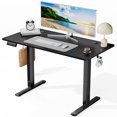 thumbnail image 1 of EDX Electric Adjustable Height Sit Standing Desk, 48 x 24 inch Splice Board for Home Office, Black, 1 of 9