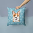 thumbnail image 2 of Carolines Treasures BB1688PW1414 Snowflake Red Corgi Fabric Decorative Pillow, 2 of 4