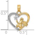 thumbnail image 4 of Avariah Diamonds Solid 10K Yellow Gold w/Rhodium Angel in Heart w/Star Pendant, 4 of 6