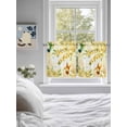 thumbnail image 3 of Watercolor Floral 2 Panel Kitchen Curtains for Small Windows, Yellow Flower Hummingbirds Botanical Spring Bathroom Tier Curtain, Short Window Treatment for Bedroom/Living Room 55"x24", 3 of 6