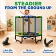 thumbnail image 3 of 55” Toddler Trampoline for Kids with Enclosure, Kids Trampoline, SEGMART Indoor Trampoline, Small Trampolines for Kids, Mini Trampoline with Sandbag, Rings, Ocean Balls, Gifts for Boys, Girls, 3 of 7