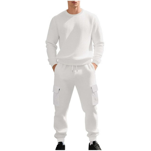 Kalauyu Men's Tracksuit 2 Piece Long Sleeve Pullover Jogging Track Suit Athletic Casual Sweatsuit