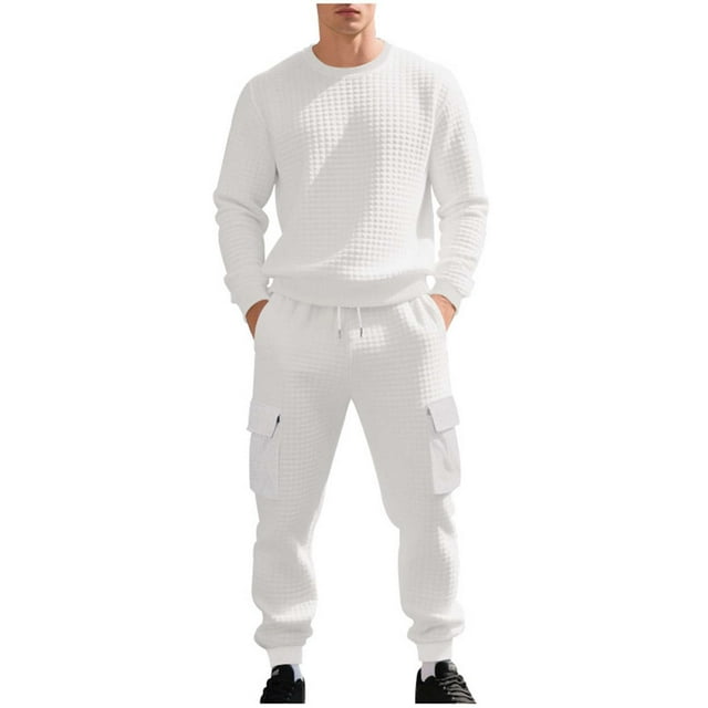 Kalauyu Men's Tracksuit 2 Piece Long Sleeve Pullover Jogging Track Suit Athletic Casual Sweatsuit