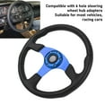 thumbnail image 3 of Car Steering Wheel, 14in Universal Racing Steering Wheel PU Leather Aluminum, 6 Bolts Universal Steering Wheel with Horn Button for Car for 6 Holes Hub Adapter, Easy Installation, 3 of 7