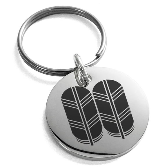 Stainless Steel Kikuchi Samurai Crest Engraved Small Medallion Circle Charm Keychain Keyring