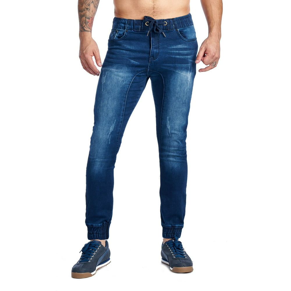 A Jeans - A Jeans Men's Denim Pant Jogger Styling Slim Fit 42124C Dark ...