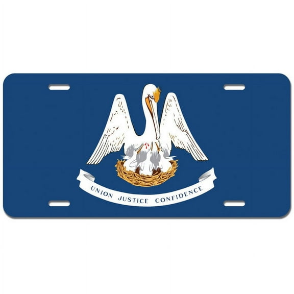 Louisiana State Flag Novelty Metal Vanity License Tag Plate