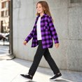 thumbnail image 5 of Tiijoy Girls Long Sleeve Button Up Shacket Casual Flannel Shirt Jacket, Purple, Sizes 4-14, 5 of 5