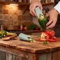 thumbnail image 3 of Pepper Seed Corer Remover,  2 in 1 Fruit Pepper Corer Bell Pepper Corer Seed Remover Tool, Pepper Deseeder Bell Pepper Corer Tool Pepper Cutter for Vegetables Kitchen Gadget (Green), 3 of 14