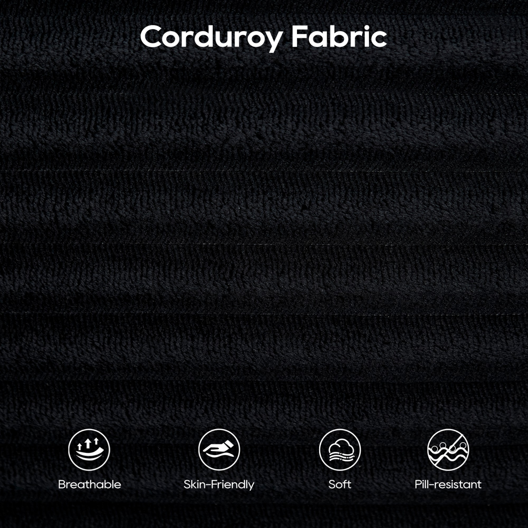 Convertible Sofa Bed,Compression Sofa,Corduroy Fabric Loveseat Sofa Floor Sofa Bed for Small Spaces, Apartments,No Assembly,Black