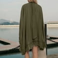 thumbnail image 4 of CIENVNSTG Wedding Guest Dresses For Women Turtleneck Camisole 2 Piece Chiffon Ruffle Mini Dress Set Flowy Layered Outfit Elegant Suit Green L, 4 of 5