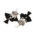 thumbnail image 3 of 1 Par de Pendientes Colgantes de Estilo étnico Vintage con Flecos Y Borlas, Regalo de Diseño Bohemio para Bodas de Cumpleaños Negro Zulema pendientes étnicos de la borla, 3 of 7