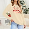 thumbnail image 6 of HOMBOM Merry Christmas Sweatshirt for Women Oversized Funny Xmas Pullover Long Sleeve Letter Print Crewneck Top Holiday Party Casual Tops, 6 of 8