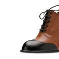 thumbnail image 3 of YDN Women's Almond Toe Wingtip Oxfords Stiletto High Heels Selftie Retro Modern Style Chic Daily Looks Casual Office Pumps Shoes Size 10.5 Black and Brown, 3 of 4