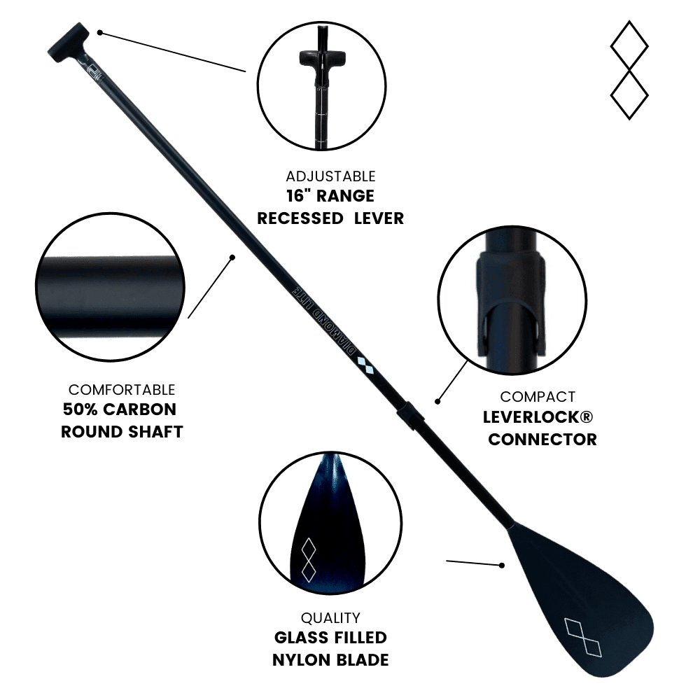 Diamond Lite Leverlock® Adjustable Carbon Blend 3-Piece Stand Up Paddle