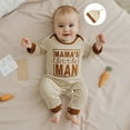 thumbnail image 2 of Rhuody Boy Winter Onesies 0-3 Months Ribbed Bodysuit Long Sleeve Letter Print Outfit With Matching Hat Autumn Winter Baby Retro Soft Clothes Beige, 2 of 9