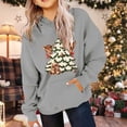 thumbnail image 2 of PMVFHDE Chandails à Capuchon et Chandails pour Filles Chandail Rétro de Noël avec Renne Haut Mignon Col Rond Chandail de Groupe Familial Tenue Preppy Gris, 11-12 Ans, 2 of 4