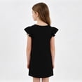 thumbnail image 5 of Grblisyd Girls Dress Summer Ruffle Sleeve Crew Neck Sundress Solid Color Casual Party Dresses for Kids 2-13 Years, 5 of 6