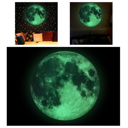Fluorescent Wall Sticker Moon Glow In The Dark Wall Or Ceiling Stickers Planet Decal Solar System Decor For Kids Room