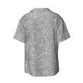thumbnail image 2 of Disketp Men's Hawaiian GlitterSilver Print Shirts Button Down Holiday Beach Shirts-3X-Large, 2 of 7