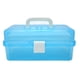 thumbnail image 1 of Gonyscag Caja De Almacenamiento Portátil De 3 Capas, Estuche De Almacenamiento Multiusos Plegable De Mano Transparente para Manualidades Y Cosméticos(Azul), 1 of 5