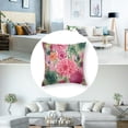thumbnail image 5 of Acheng Watercolor Floral Pillow Case Colorful Flower Landscape Spring Hollyhocks Field Home Decor  Throw Cushion for Sofa Couch Car Bedroom Square  Pillow Cover 24x24in, 5 of 7