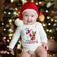 thumbnail image 1 of Mi primer mono navideño para recién nacido, mono de manga larga para bebé con estampado de ciervos de dibujos animados, traje de bautismo para bebé, ropa de fiesta para niño pequeño, 1 of 5