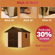 Patiowell 8x8 Resin Storage Shed with Window & Lockable Door, Easy Assembly, for Tools, Backyard, Patio, Gray & White