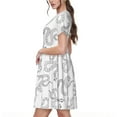 thumbnail image 2 of Lsque Hand Drawn Snake Print Women's Casual Dress T-Shirt Summer Short Sleeve Scoop Neck Swing Dresses, 2 of 6