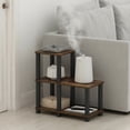 thumbnail image 3 of Furinno TURN-N-TUBE 3-Tier Open Frame Ladder Corner Bookshelf Amber Pine, 3 of 4